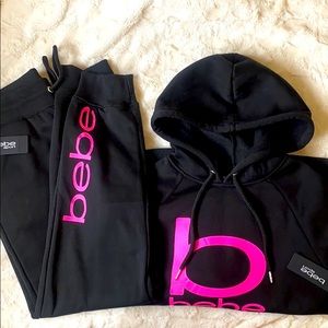 Black and Pink Logo Sweats & Hoodie set